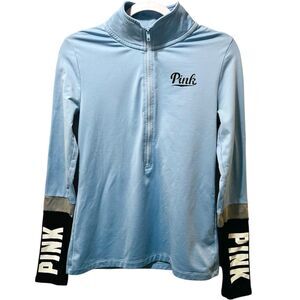 Victoria's Secret PINK Ultimate Half Zip Pullover Light Blue Size Small
